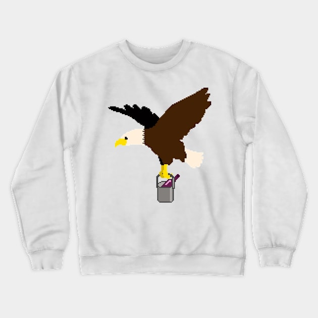 Eagle delivering a bottle of wine Crewneck Sweatshirt by TheAlbinoSnowman